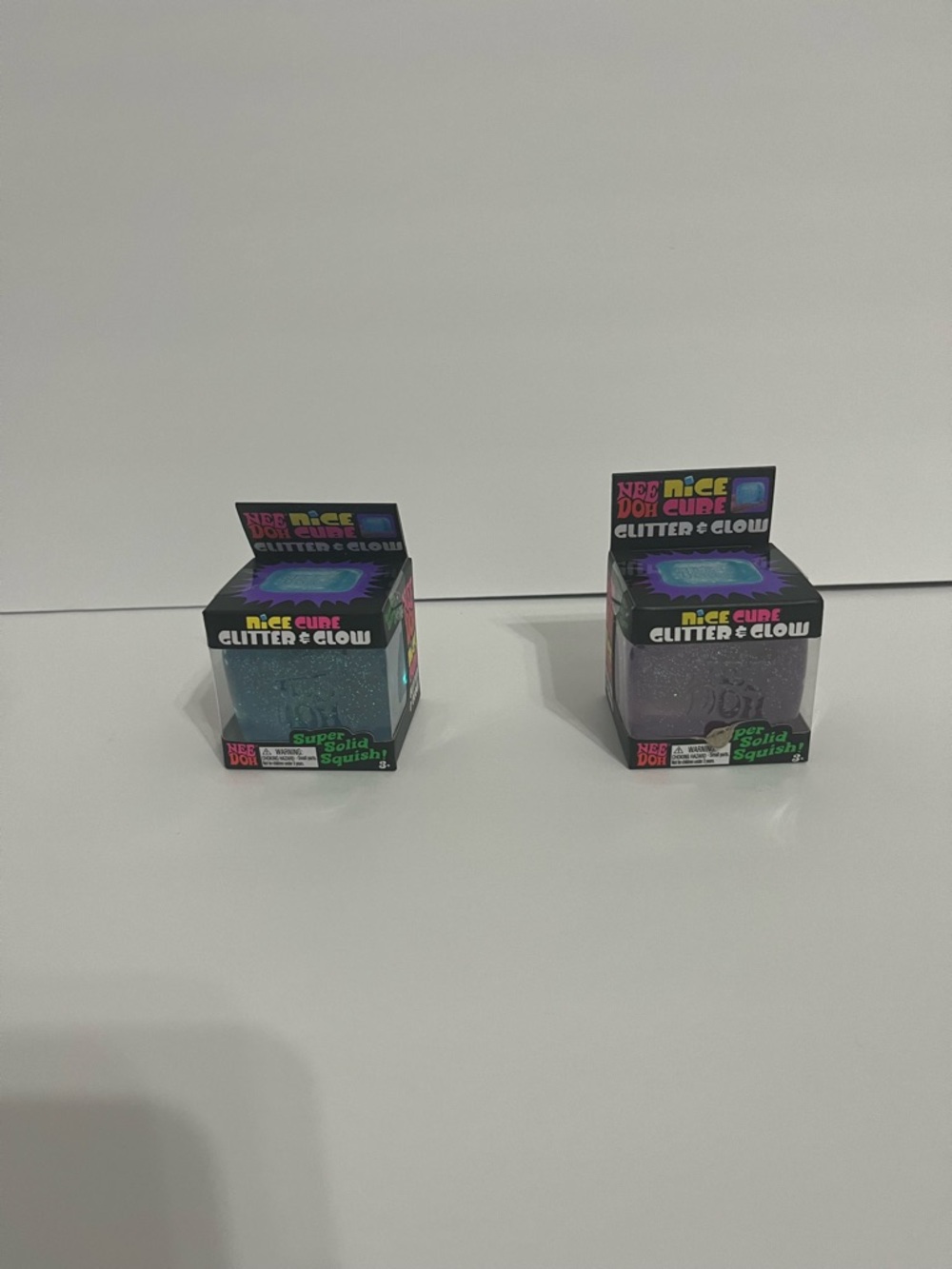 Cube Glitter & Glow Kids Toy - Teal and Purple